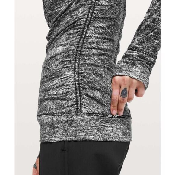 Lululemon Cypress Kiss 1/2 Zip Rulu In Rush Jacquard Black White Size 6 - Picture 2 of 8